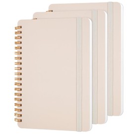 Utron 3 PCS Small Spiral Notebook 5x7, Notebooks for Note Taking, Beige Spiral Journal Notebook, Work Notebook Small Notebooks 5x7 with Strap, Cute Notebooks for Women 70 Sheets/Note Books