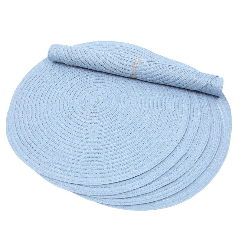 SHACOS Round Braided Placemats Set of 4 Washable 15 inch