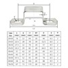 6 Pcs 304 Stainless Steel U Shape Square Tube Clamp