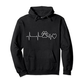 Paw Print Heartbeat EKG Veterinary Technician Vet Tech Gift Pullover Hoodie