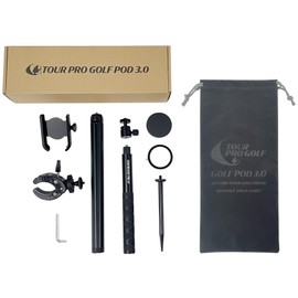 Tour Pro Golf Pod 3.0 Height Adjustable Magnetic Phone Tripod Monopod Spike Stand Selfie Stick Training Aid Built to Record Golf Swing Magsafe Compatible All Phones & ¼” Cameras. Great Gift