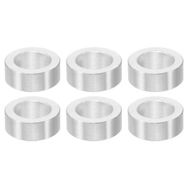 PATIKIL M10 Aluminum Spacers, 6 Pcs Metal Spacers Aluminum 10.2mm ID x 16mm OD x 6mm l Aluminum Spacer Screw Standoff Round for 3/8 or M10 Screw Bolts