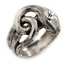 Avalaya Coiled Snake Ring/Aged Silver Tone/Vintage Inspired/Size 7