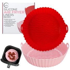 Air Fryer Liner 2 Pack - Reusable Food Grade Silicone Airfryer Liners - BPA Free Silicone Air Fryer Basket – Dishwasher Safe & Easy to Clean - Microwave, Instant Pot, Pressure Cooker Oven Inserts