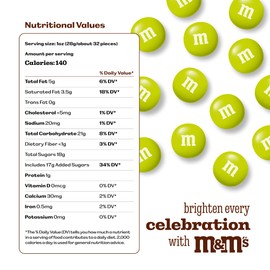 M&M’S WORLD Electric Green Milk Chocolate Candy - 2lbs of Bulk Chocolate Candy in a Resealable Pack for Birthdays, Graduations, St. Patrick's Day Celebrations, and More