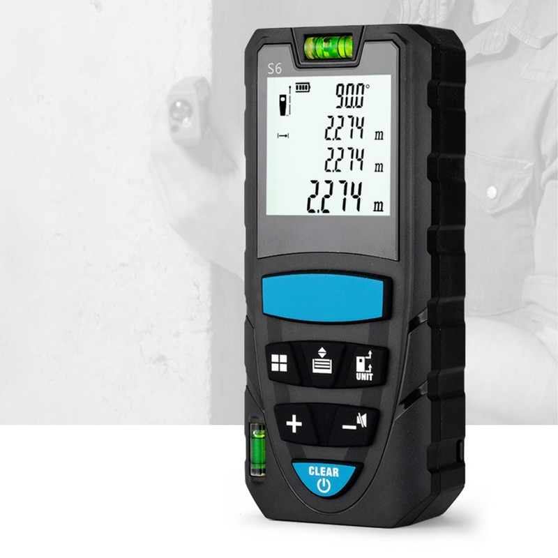 Distance Measure 100m Distance Meter Digital Display with Bubble Level