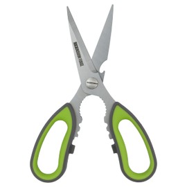 Rockingham Forge Sharp Kitchen Scissors with Nut Cracker and Bottle Opener, Rust Resistant Stainless Steel Blades, 9 CM, Green and Grey