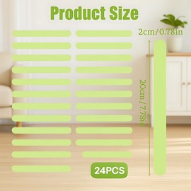 QhgPnt 24PCS Glow in Dark Anti Slip Tape, Glow In The Dark Stickers, Anti Slip Decking Strips, for Staircases, Bath Floor, Bathtub, Kitchen, Swimming Pools