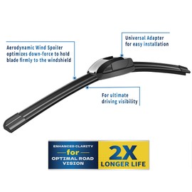 JINGOU 26''+18'' Front Windshield Wiper Blades Compatible with 2012-2017 Toyota Camry/2004-2009 Toyota Prius OEM QUALITY Premium All-Season Automotive Replacement Wipers (Pack of 2)