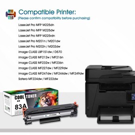 Compatible with HP 1 x CF283A Toner Cartridge Compatible With HP 83A LaserJet Pro MFP M201dw M127fw