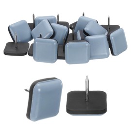 sourcing map 20Pcs Furniture Moving Pad with Nail, 25x25mm Square Furniture Slider Gliders Floor Protectors for Carpeted Tile Vinyl Hardwood Floors, Gray Blue