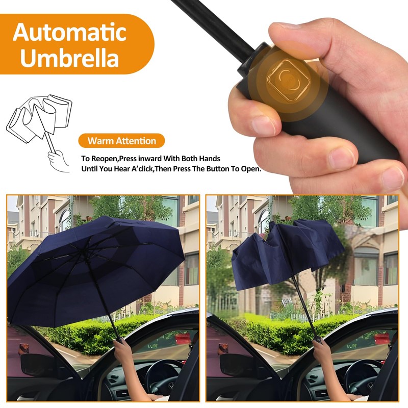 Gifmore Compact Windproof Umbrella - Automatic, Portable, Strong Foldable Travel