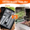 Silicone Griddle Tools Mat with Drip Pad,Silicone Grill Mats Side
