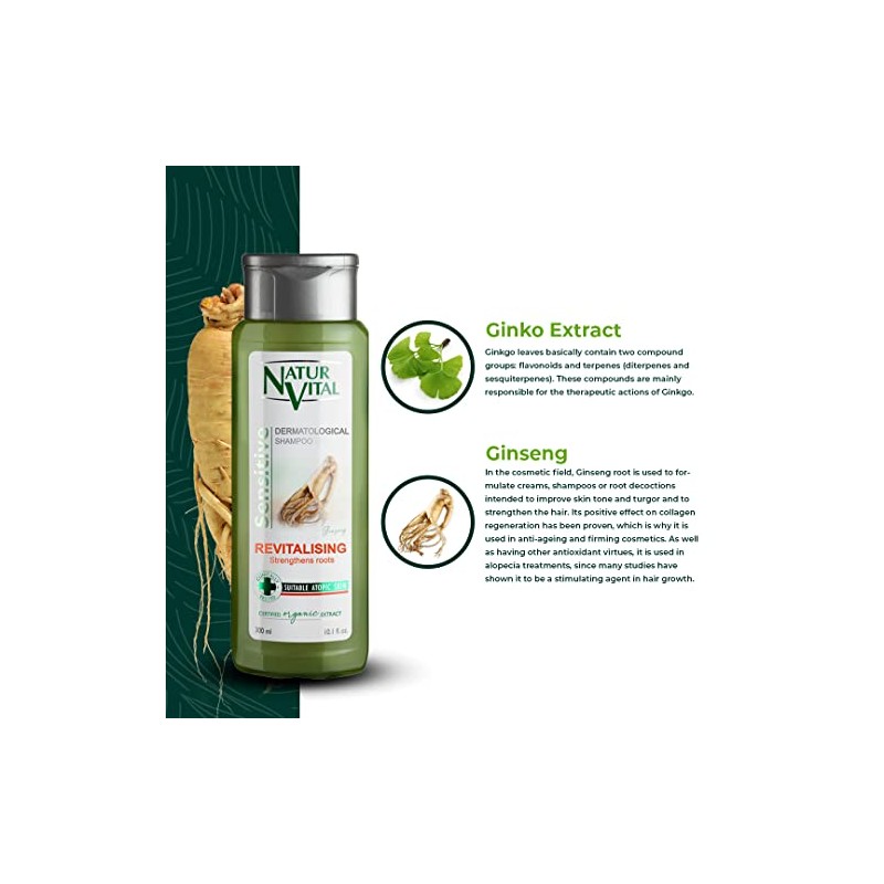 Hair Shampoo Ginseng - Revitalizing - 300 Ml / Natural
