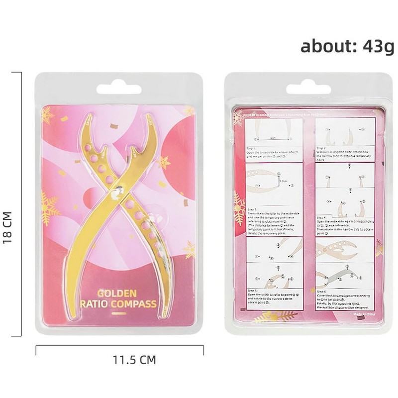 HOTWE Eyebrow Golden Ratio Ruler, 1:0.618 Makeup Measurement Tool,Eyebrow Marking
