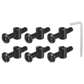 sourcing map 25Pcs Hex Socket Head Screws Bolts Barrel Nuts, M6 x 40mm Socket Furniture Bed Bolt Barrel Nuts with Wrench for Chairs Cots, Black