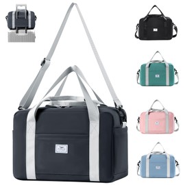 FIORETTO for Ryanair Airlines Cabin Bags 40x20x25 Underseat Travel Hand Luggage Carry on Bag Weekend Overnight Duffle Holdall Bag for Women and Men Grey