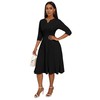 CLOCOR Midi Dresses for Women Casual Wrap Flared Pleated Dress