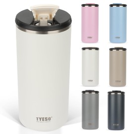 TYESO Tumbler with Lid, Vacuum Insulated, Large Capacity, Stainless Steel, Thermos, Water Bottle, Hot and Cold Insulation, Coffee Cup, Direct Drinking, Carry, Leak Proof, Dishwasher Safe, Removable