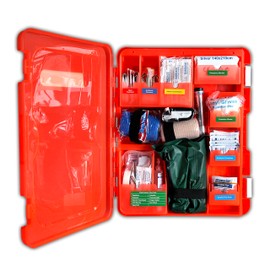 Rapid Care First Aid Kit, 100 Person Trauma Kit, 217 Pieces, ANSI 2021 Compliant, Exceeds OSHA Standards, AB2660 Trauma Ready, for Workplace, Home, Jobsite, Outdoor Emergency Use