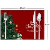 MinniLove Christmas Tree Pattern Placemats Nordic Linen Absorbent Thick Heat