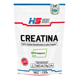 Hero Sport Creatina Monohidratada Creapure 600g 120 Servs Sabor Sin sabor