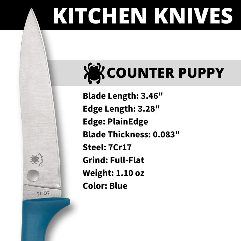 Spyderco Counter Puppy 6.9" Kitchen Knife with 3.46" Corrosion-Resistant 7Cr17