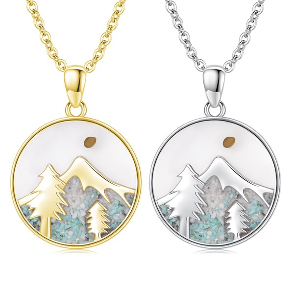 KQ&TTENG 2Pcs Mountain Necklace, Christian Faith of A Mustard Seed