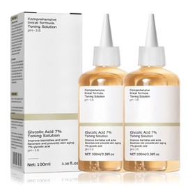 Glycolic Acid Toner, Glycolic Acid 7% Resurfacing Exfoliating Solution for Blemishes and Acne, Toner Suitable for Combination and Oily Skin, Pore Treatment (100ml) 2Pcs