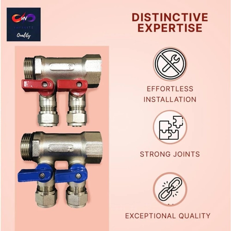 VN Infinite quality 6 Loop Plumbing Manifolds 3/4" trunk w/