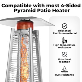 Outdoor Heater Replacement Parts, 2 PACKS Aluminum Reflector Shield, Pyramid Patio Heater Heat Reflector Shield Top, Suitable for Most Propane Gas Patio Heater and Other 4-Sided Glass Tube Heaters
