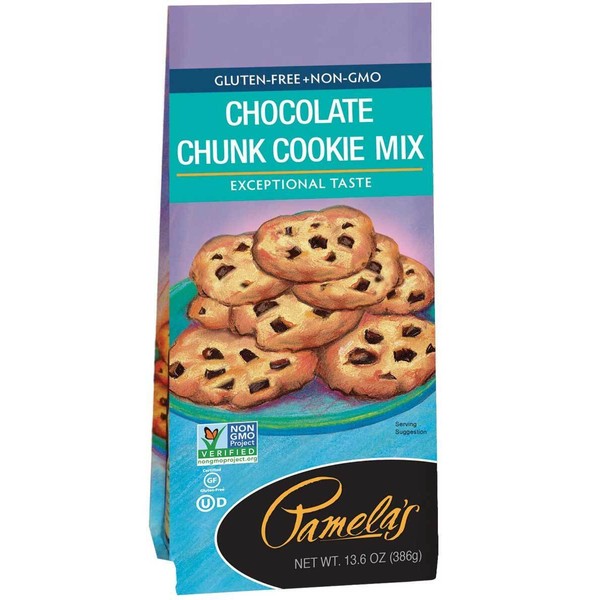 Pamelas Cookie Mix Chocolate Chunk Gluten Free Non GMO - 13.6 Oz - Pack of 6