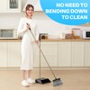 JOYMOOP Black Broom and Dustpan Set, Upright Angle Design with