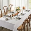 Mysky Home Square Tablecloth 54x54 Inch White Tablecloth Washable Polyester