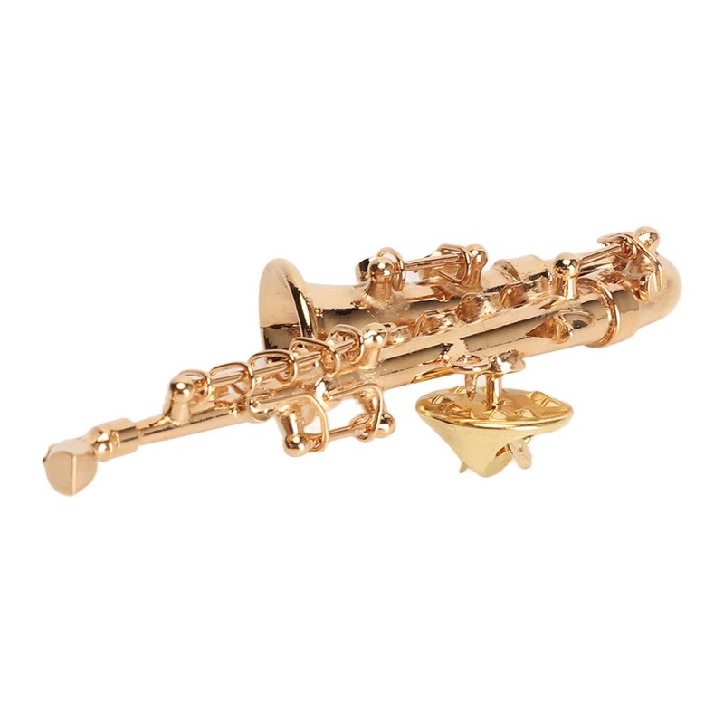 Musical Instrument Brooch, Brass Miniature Saxophone Brooch Pin Music Pins