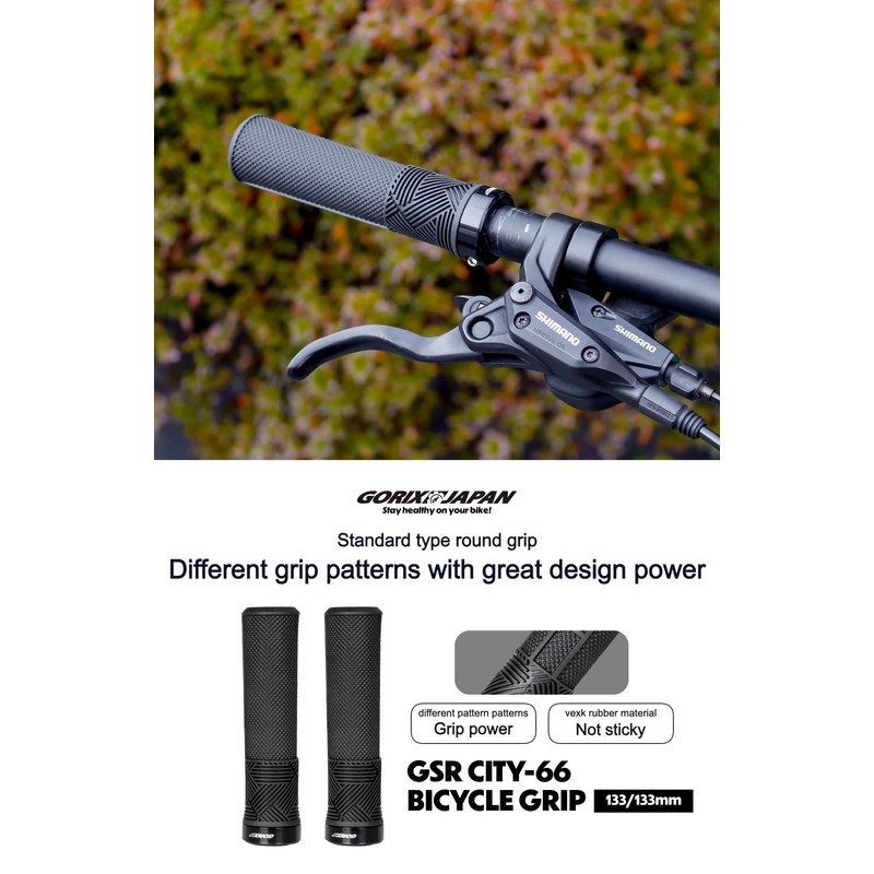 GORIX Bike Handle Bar Grips Handlebar Non-Sticky Straight Round Cylindrical