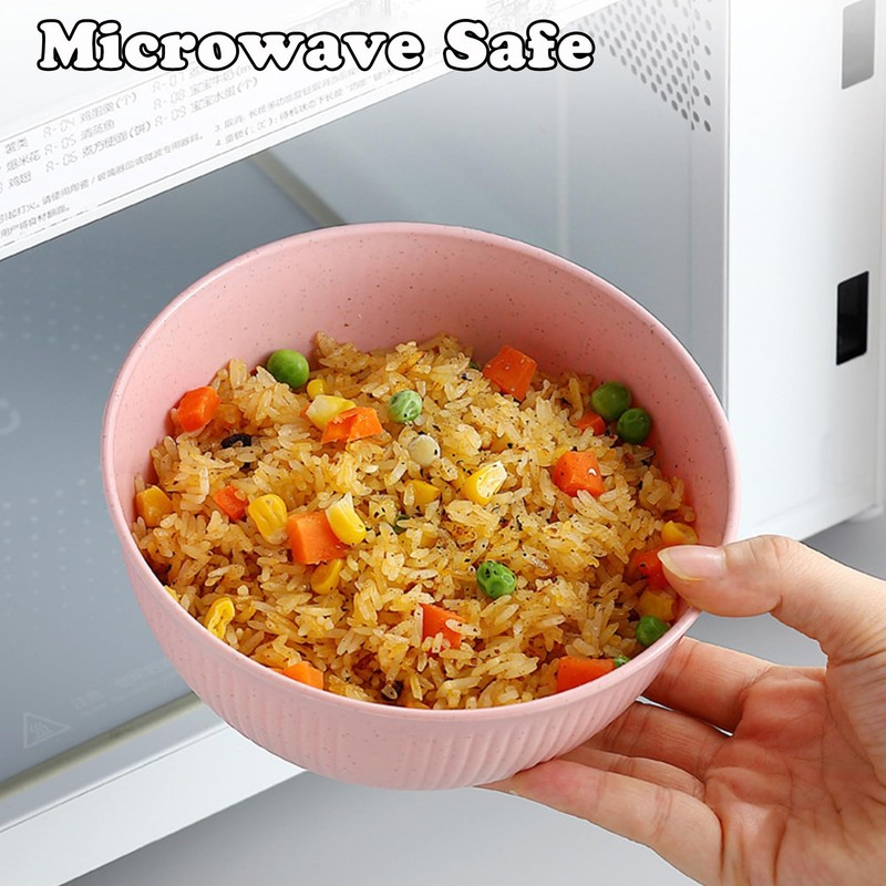 Unbreakable Wheat Straw Cereal Bowls Set of 6, 24 OZ