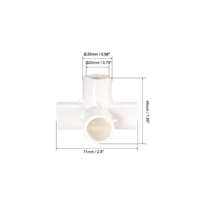 sourcing map 4 Way Elbow PVC Pipe Fitting Furniture Grade