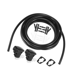 Hihaha Front Windshield Washer Hose Kit Fit for Dodge Durango with 3 Meter Washer Fluid Hose 12 Pcs Hose Connectors - Pack of 15 Black Durable Material