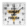 Mighun PVC Clock Stay Hungry Stay Foolish Wall Clock Quote