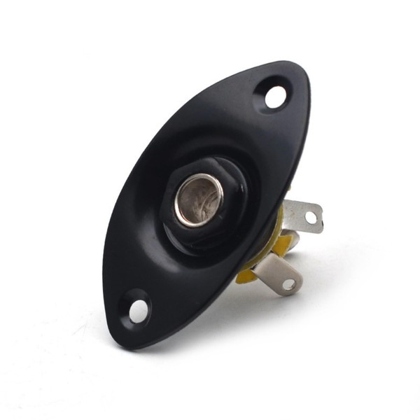 Metal 1/4" Oval Guitar Input Jack Output Plate Jackplate Socket