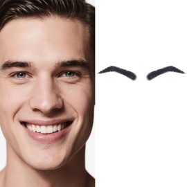 Fake Eyebrows, False EyeBrows 100% Handmade Full Lace Re-Usable Natural Invisible Realistic False Eyebrow Extensions for Man and Women, One Pair (Style 6)