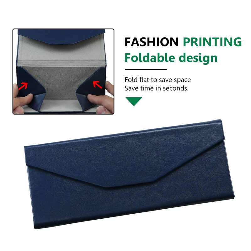 VisionGlobal 2 Pack Eyeglass Case Hard Shell with Foldable Design,