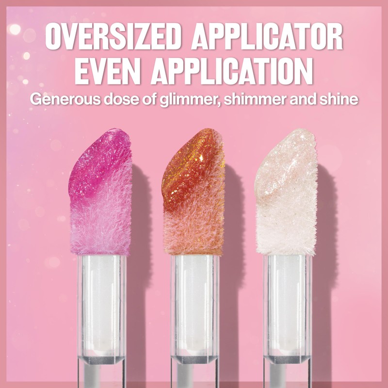 REVLON Super Lustrous Glimmer Gloss Gift Set, 3-Piece, Non-Sticky Lip