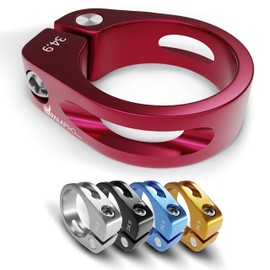 IMPALAPRO Bike Seatpost Clamp - Bike Seat Clamp - Seat Clamp Bike - Bike Seat Post Clamp- Seat Post Clamp - Bicycle Seat Clamp - Bike Seat Lock Clamp - 7075CNC (Red, 34.9mm/1.37in)