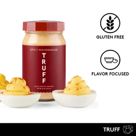 TRUFF Spicy Mayo, Gourmet Mayonnaise made with Black Winter Truffles, Sunflower Oil, Cage-Free Eggs and Jalapeños | Heat and Umami for Savory Spreads, Salads, Non-GMO, Gluten Free | Spicy with Premium Box - Bundle of 2
