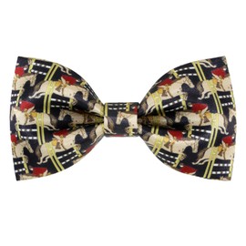 CHEIVEMENG Men's Horse Race Bow Tie Satin Silk Pre-tied Solid Horse Racing Bow Ties for Men with Gift Box