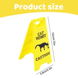 Cat Vomit Warning Sign, 2025 New Cat Vomit Wet Floor Sign, Interesting Caution Cat Vomit, Cat Vomit Sign, Dogs Vomit Sign, Prank Gift for Cat Dog Lovers for Home or Pet Areas