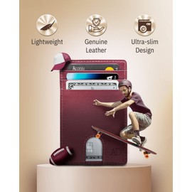 Slim Minimalist Wallets for Men & Women Leather Front Pocket Thin Mens Wallet RFID Credit Card Holder Gifts for Men