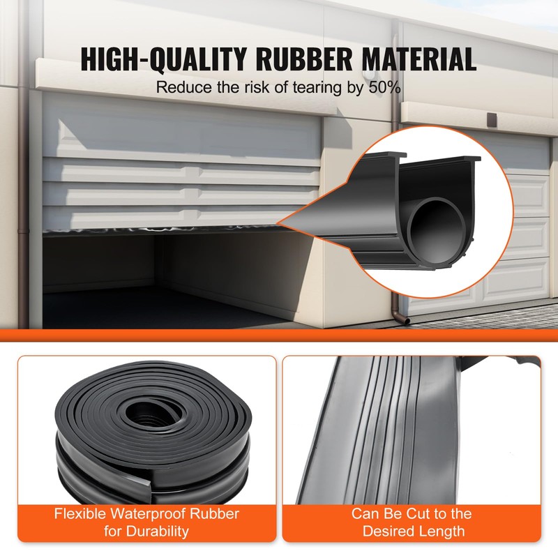 VEVOR Garage Door Seals Bottom Rubber, U Shape +O Ring